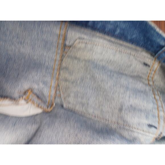 Vintage Levi Strauss 90's Dark Blue Jean Jacket Coat Button Size 40L Rider/Biker - Picture 9 of 15